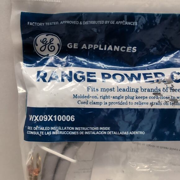 General Electric WX09X10006 3 Wire Range Power Cord 4ft 40 Amp Oven Stove Plug - Picture 6 of 7